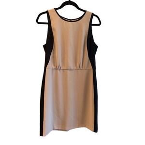 Ann Taylor LOFT Women's Sleeveless Colorblock Sheath Dress Size 6 Beige Black